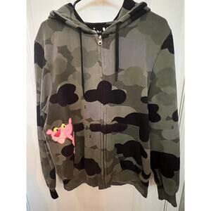Elevenparis Men's Pink Panther Peek Out Camouflage Green L Hoodie Sweatshirt